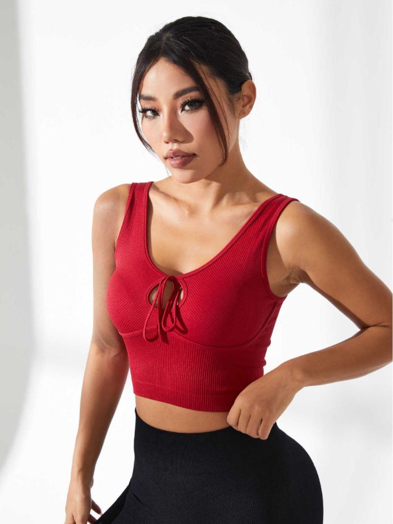 Womens  Loungewear | Jayla Cut Out Crop Top Clothing BURGUNDY