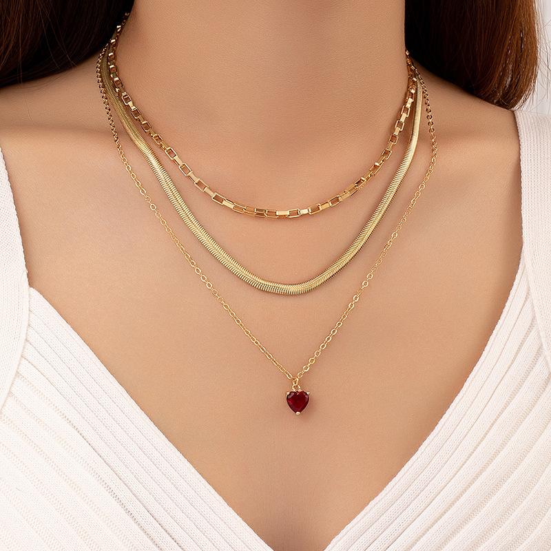 Womens  Necklaces | Open Heart Layered Necklace Accessories GOLD