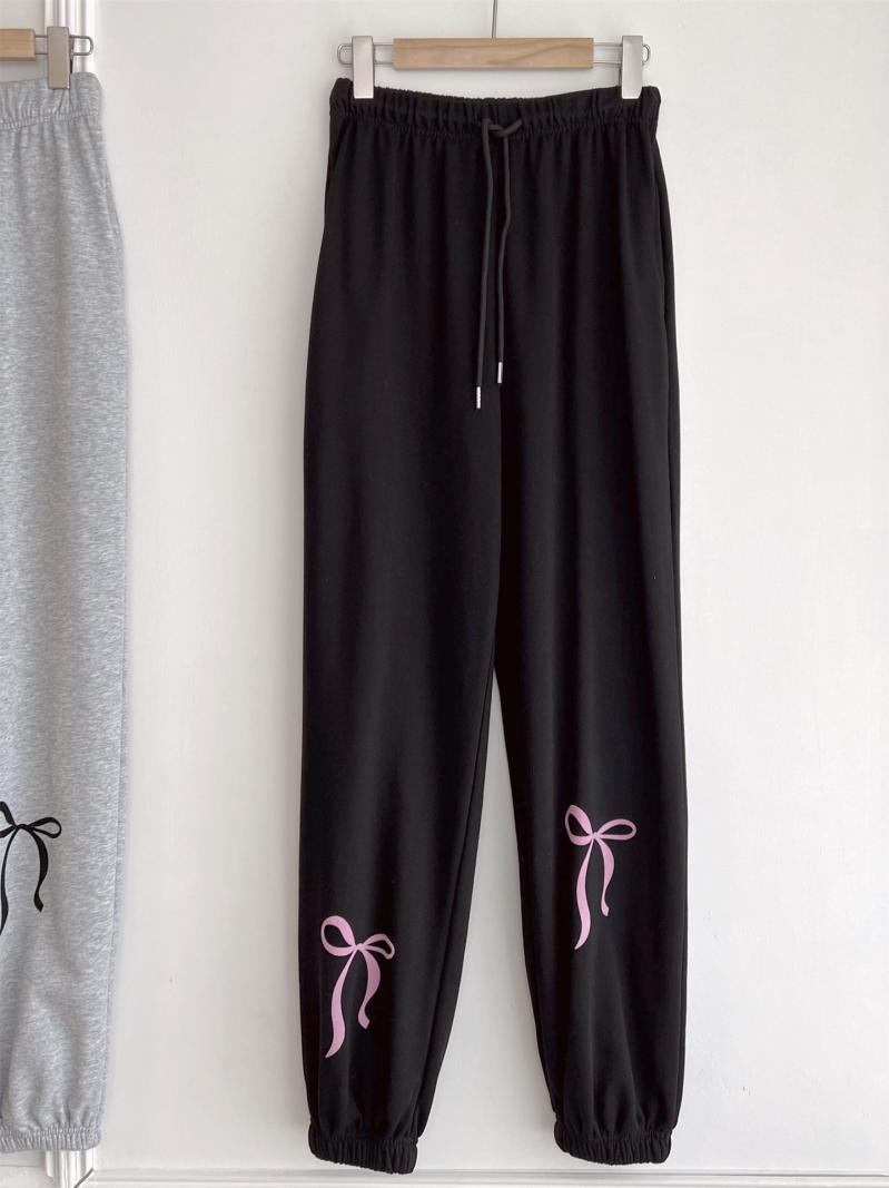 Womens  Pants | Bonney Bow Detail Sweatpants Clothing DARK GRAY