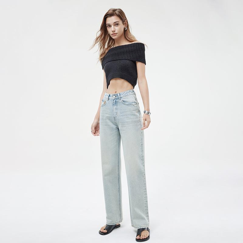 Womens  Pants | Crossed Over Mom Jeans Clothing LIGHT BLUE