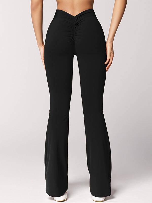 Womens  Pants | Gina Gathered V-Cut Pants Clothing BLACK