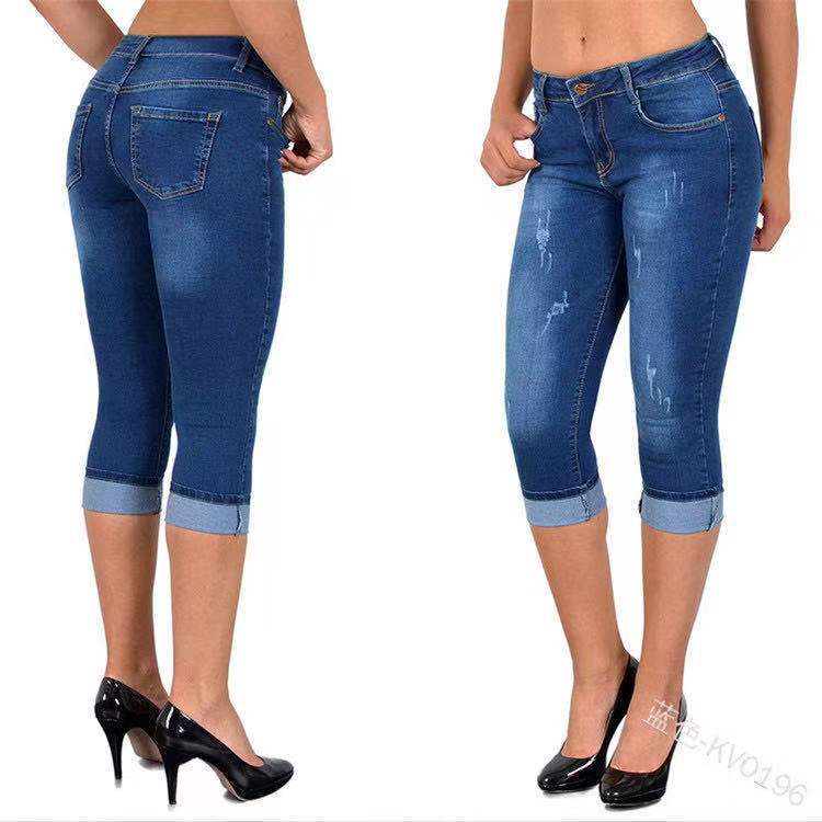 Womens  Pants | Jesse Low Rise Washed Capri Jeans Clothing BLUE WASHED