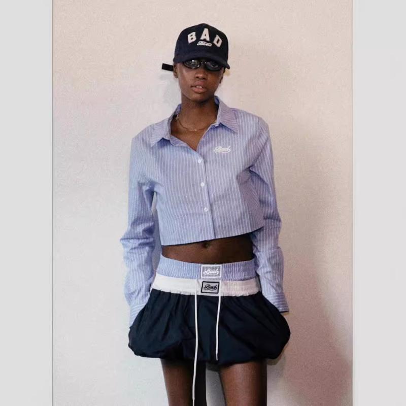 Womens  Sets | Lea Cropped Button Up Shirt Clothing LIGHT BLUE