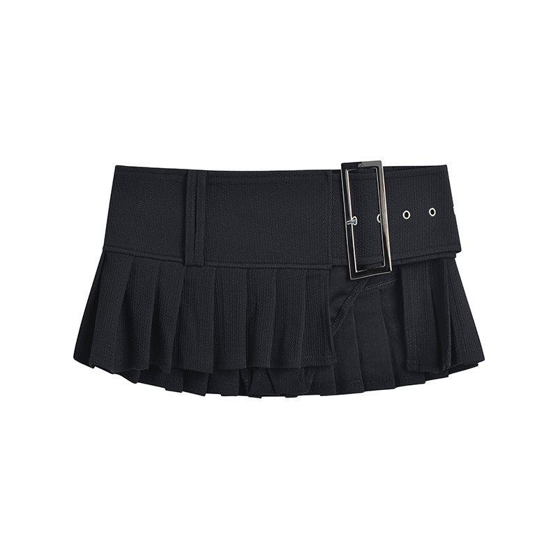 Womens  Skirts | Roxy Side Slit Pleated Mini Skirt Clothing BLACK