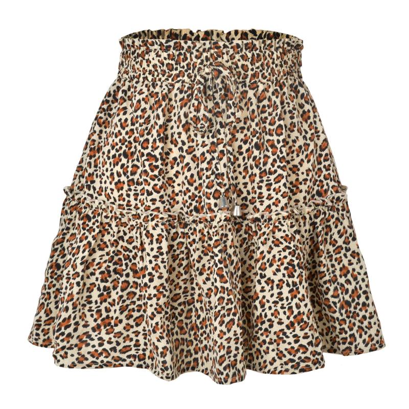 Womens  Skirts | Ruffled Leopard Printed Mini Skirt Clothing BROWN