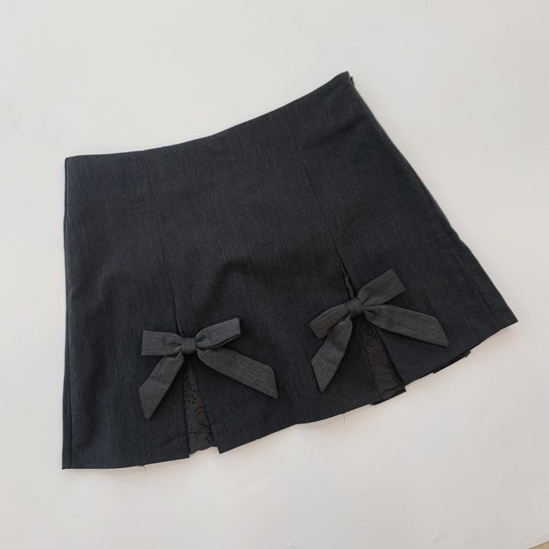 Womens  Skirts | Yvette Bow Slitted Mini Skirt Clothing BLACK