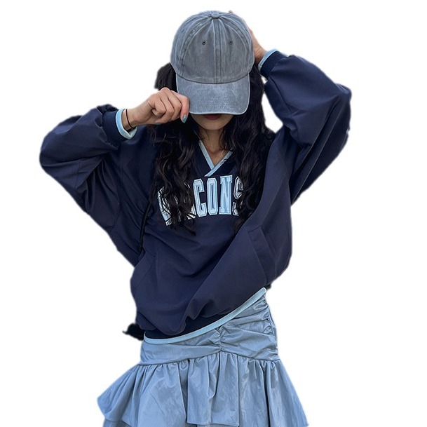 Womens  Tops | France Oversized Sweatshirt Clothing NAVY