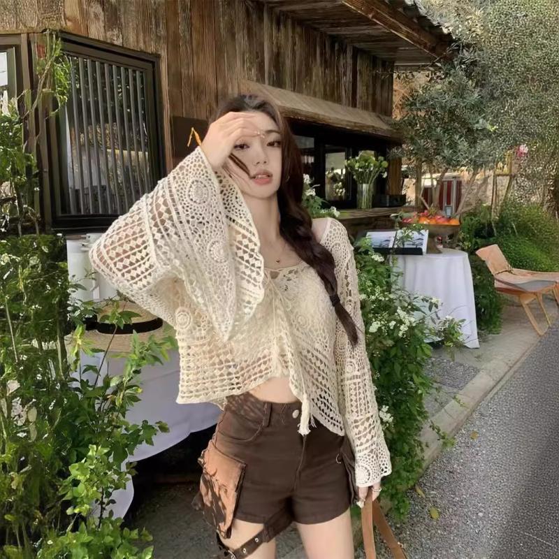 Womens  Tops | Kinley Crochet Top Clothing BEIGE