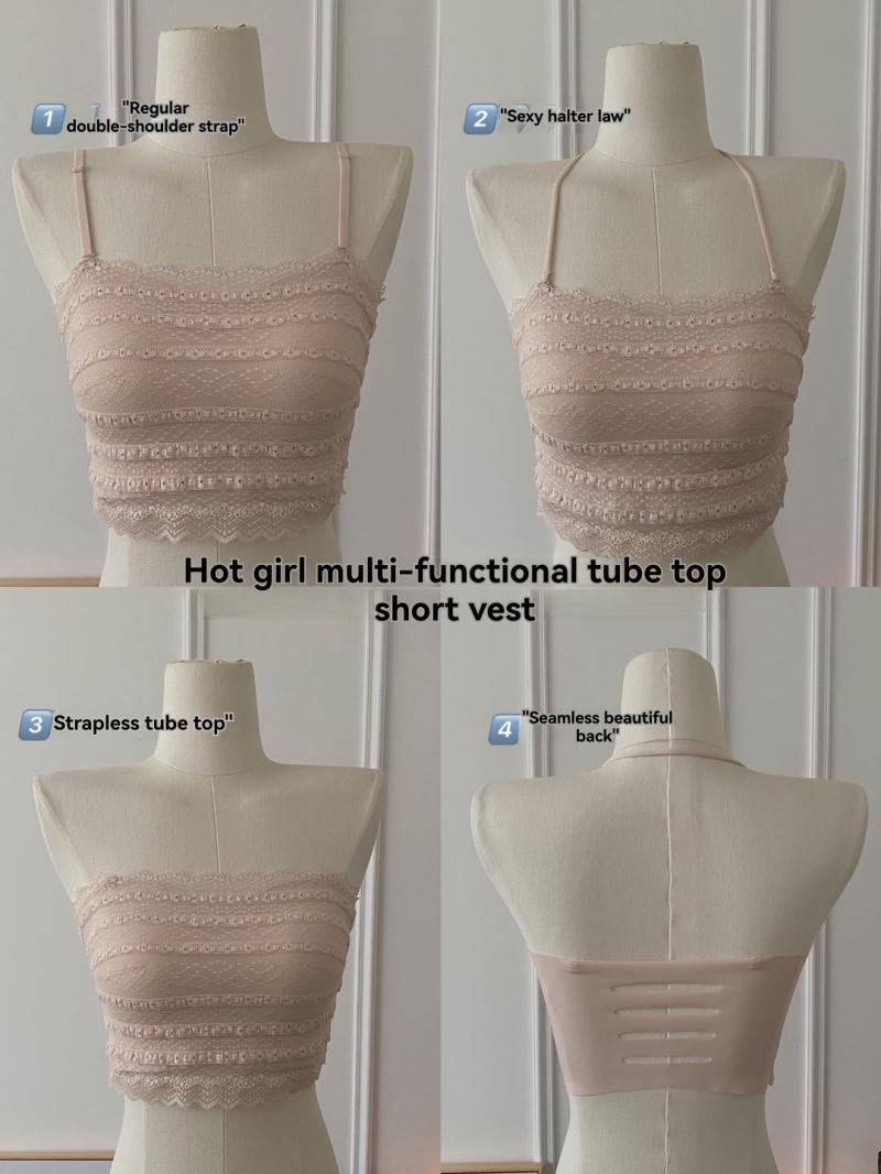 Womens  Tops | Lucy Ruffled Lace Tank Top Clothing Tops