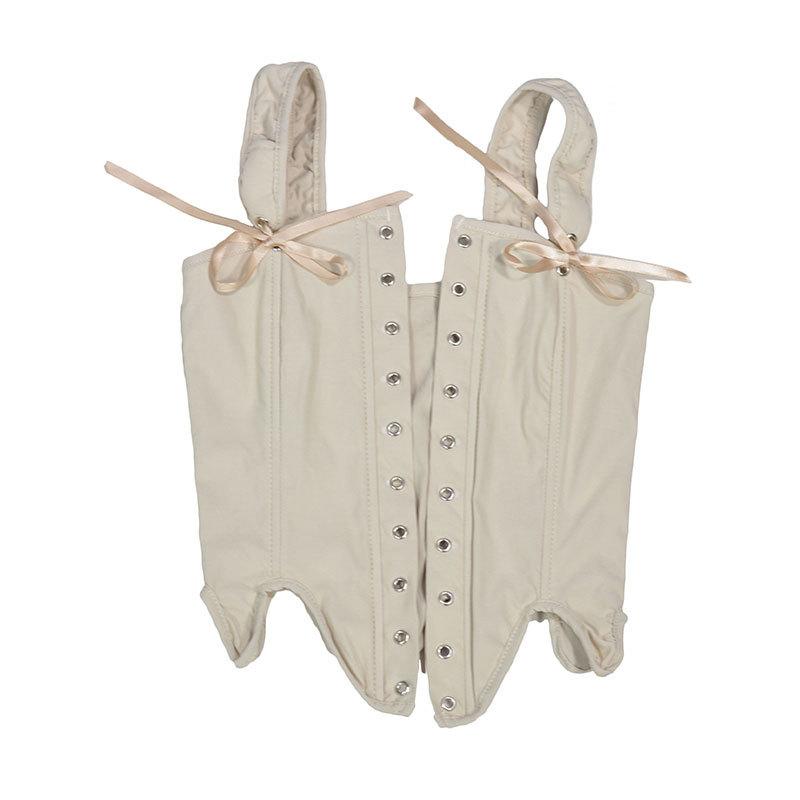 Womens  Tops | Margaret Ribbon Corset Clothing BEIGE