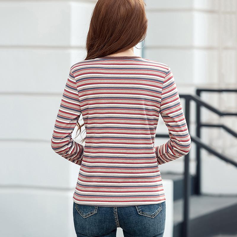 Womens  Tops | Sivan Striped Long Sleeve T Shirt Clothing BEIGE