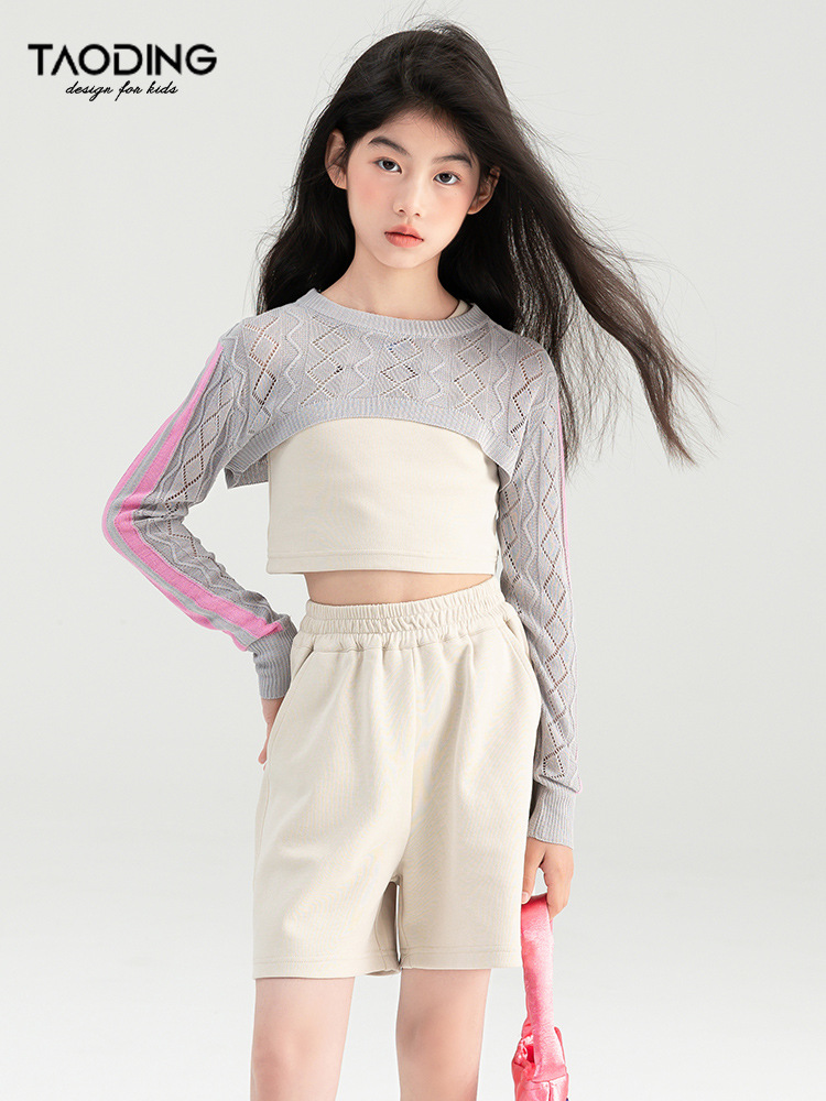 Womens  Tops | Two-Piece Cable Knit Top Clothing BEIGE